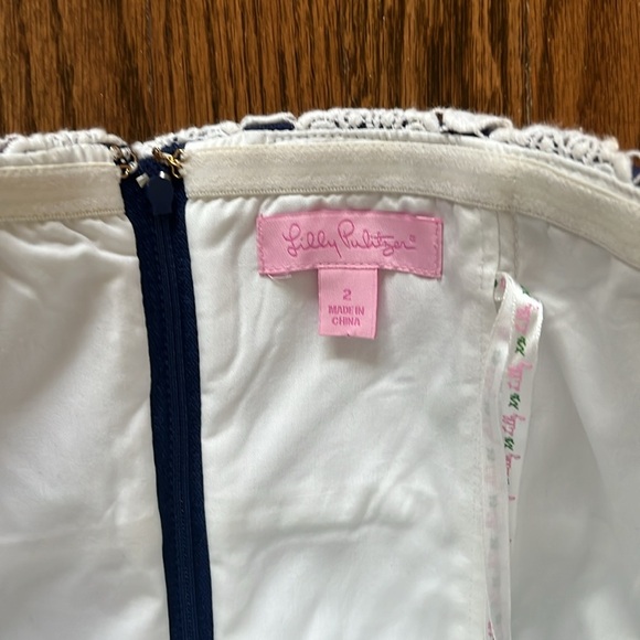 Lilly Pulitzer Bowen Navy Lace Strapless Dress - Picture 8 of 10